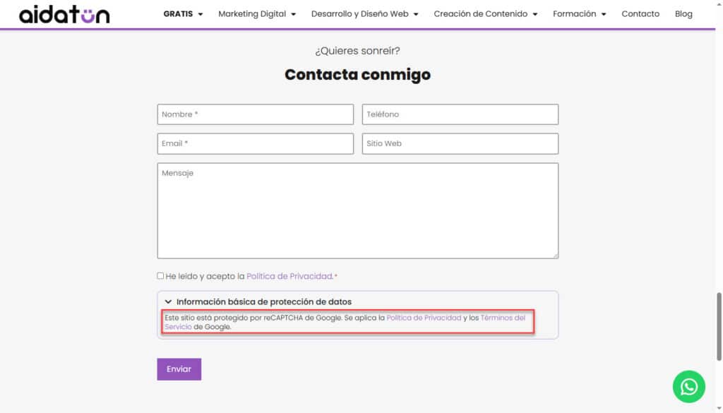 Cómo eliminar la insignia de Google reCAPTCHA v3 sin penalizaciones Cómo eliminar la insignia de Google reCAPTCHA v3 sin penalizaciones 2026 Aidatün